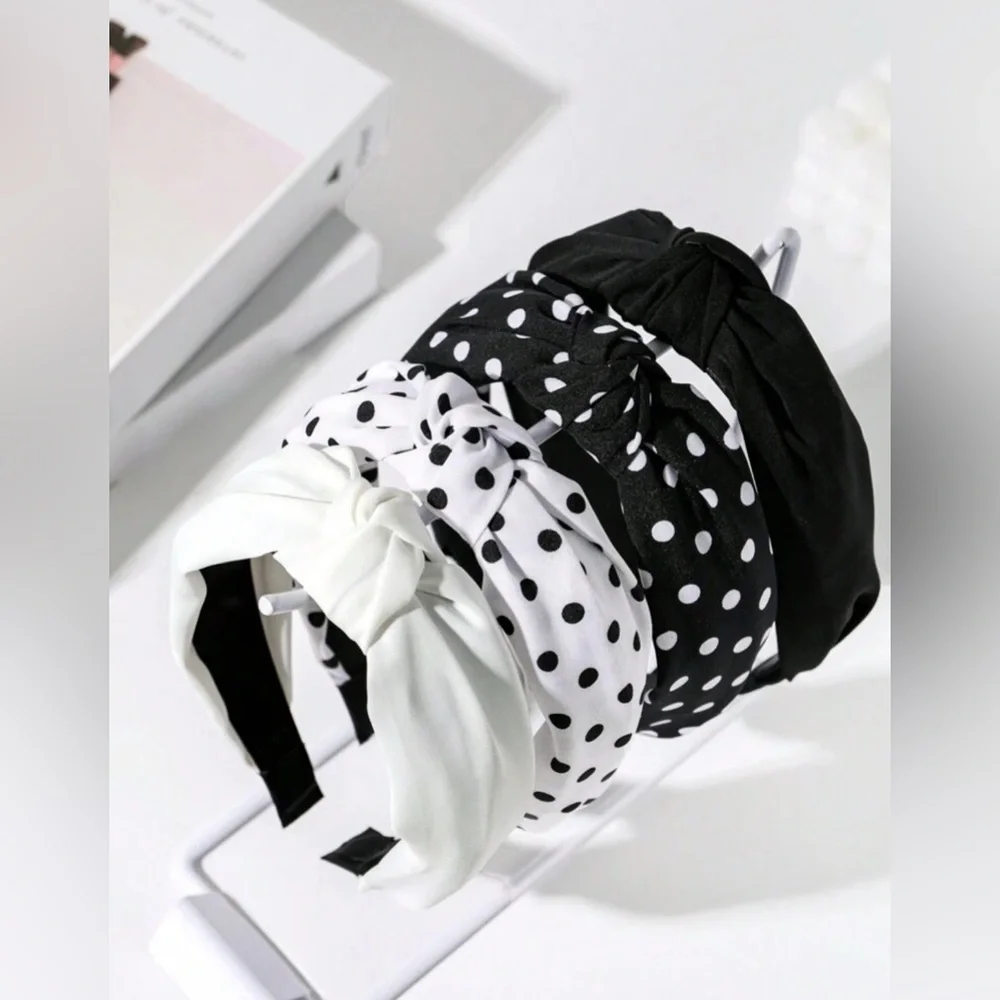 Set of 4 Black and White Headbands